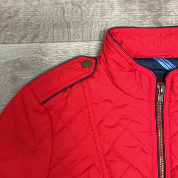 NWOT Talbots Diamond Quilted Jacket Military Inspired Red Navy XS - Picture 9 of 15